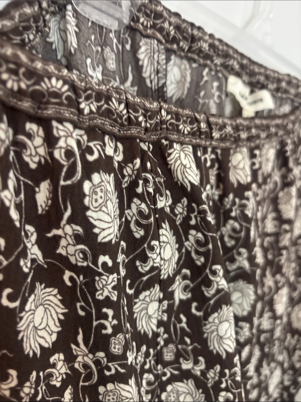 Max Studio Brown Maxi Skirt with Cream Floral Print - Picture 4 of 14
